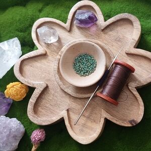 Hand Crafted Dainty Turquoise Floral Necklace, 18 Inch, By Rust Belt Raised